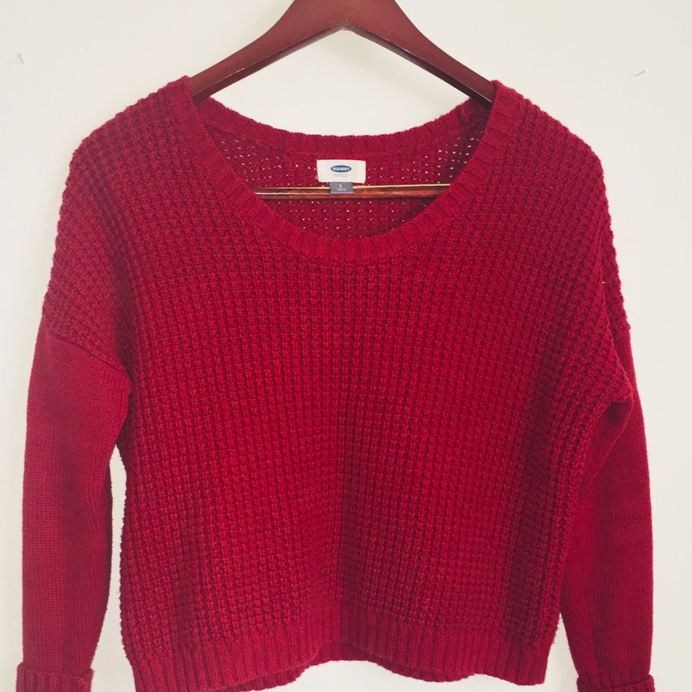 Red/ Deep Red Knit Sweater Size Small - Picture 3 of 3